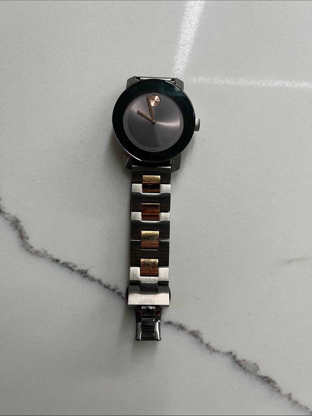 Movado Analog Grey w/ Rose Gold details Dial Women's Watch-3600327